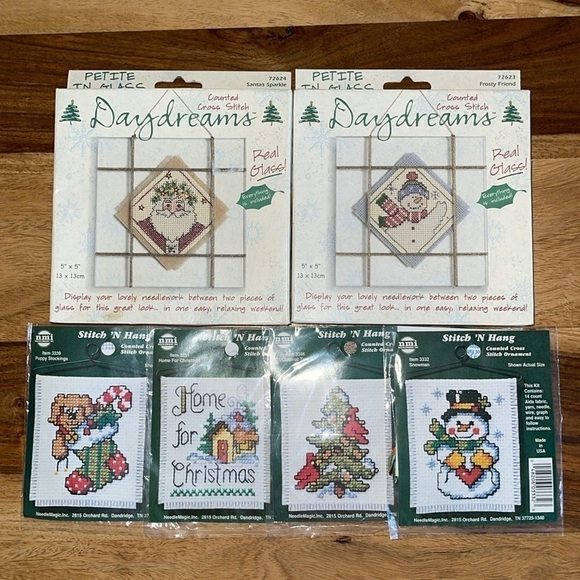 NEW Dimensions And Needle Magic Inc. 6 Piece Cross Stitch Craft Kit Bundle - Picture 1 of 4